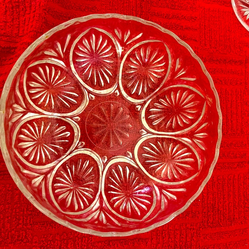 Etched Crystal serving bowl